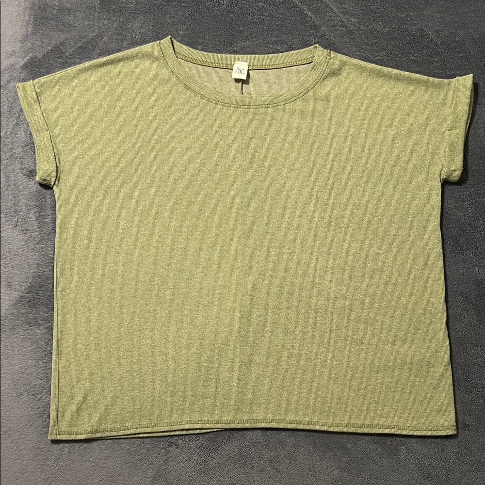 Sew in Love women’s XL oversized shirt ribbed material sage mossy green stretchy